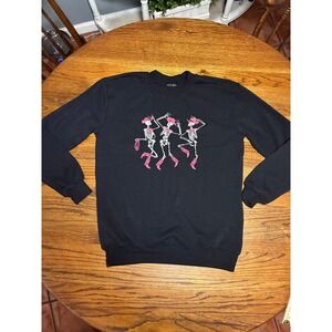 Better Together Black Dancing Cowboy Skeletons Pink Boots Sweatshirt Womens Sm